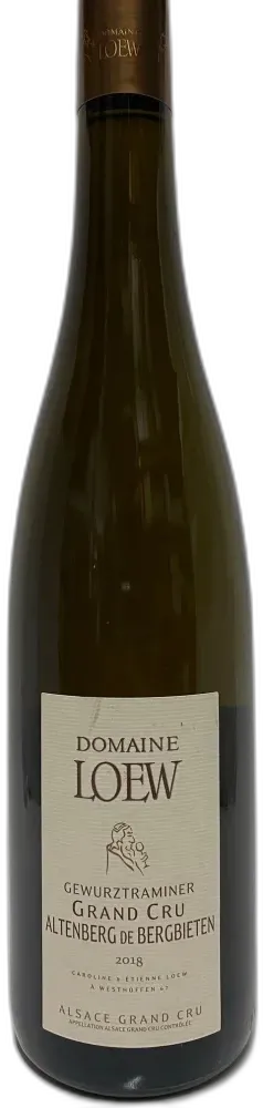 photo Domaine Etienne Loew Gewurztraminer gc Altenberg de Bergbieten 2018 Alsace France
