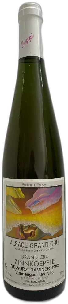 photo Domaine Seppi Landmann Gewurztraminer Zinnkoepfle Vendanges Tardives 1992 Alsace France