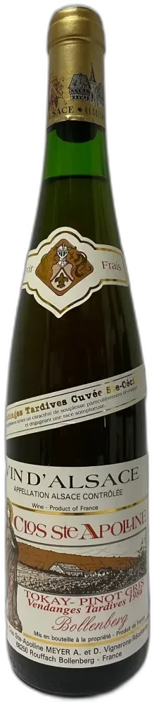 aperçu du vin Domaine Bollenberg Pinot Gris Vendanges Tardives 1986 Alsace France