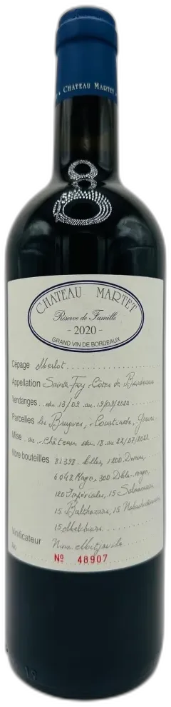 photos du vin Château Martet Reserve de Famille Bordeaux France