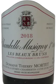 photo Domaine Thierry Mortet Chambolle Musigny Aux Beaux Bruns 1 2018 Bourgogne France