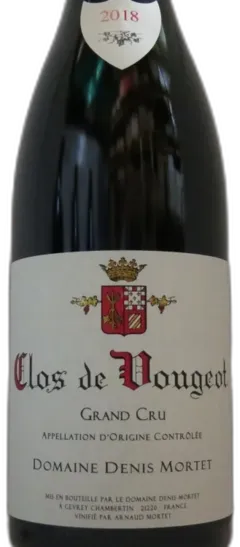 photo Domaine Denis Mortet Clos Vougeot 2018 Bourgogne France