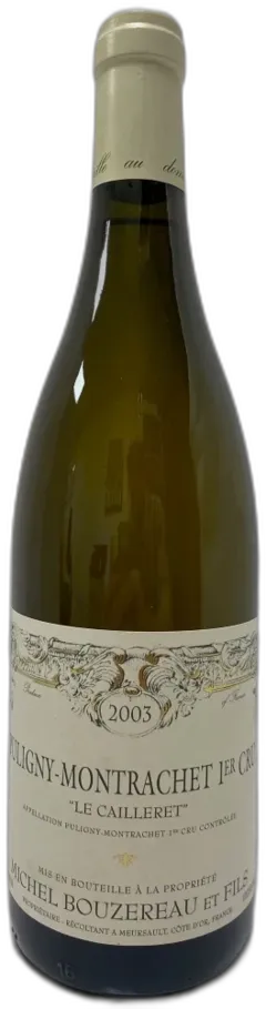photo Domaine Bouzereau Michel & Fils Puligny Montrachet Cailleret 1er Cru 2003 Bourgogne France