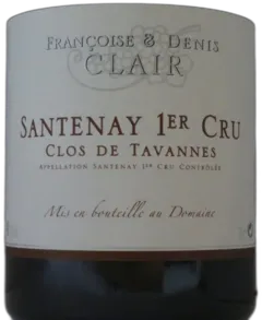 photo Domaine Clair Denis Santenay 1er Cru Clos de Tavanne 2018 Bourgogne France