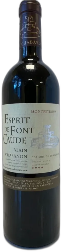 image du vin Domaine Alain Chabanon l’Esprit de Font Caude 2006 Languedoc Roussillon France