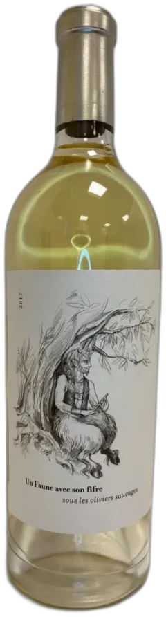 photo Clos des Fees un Faune Son Fifre Sous les Oliviers Sauvages Blan 2017 Languedoc Roussillon France