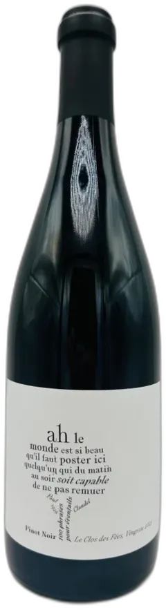 photo du vin Clos des Fees 100 Phrases Pour Eventails Pinot Noir 2023 Languedoc Roussillon France