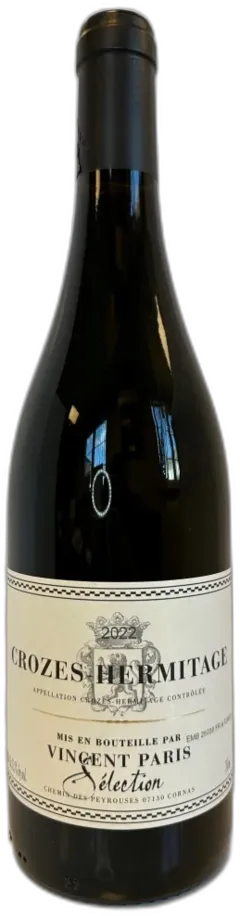 image du vin Domaine Vincent Paris Crozes Hermitage Selections 2022 Vallée du Rhône France