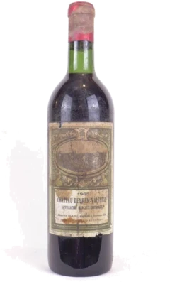 photo 1965 Margaux Château Deyrem-Valentin Étiquette Tâchée) Rouge Bordeaux