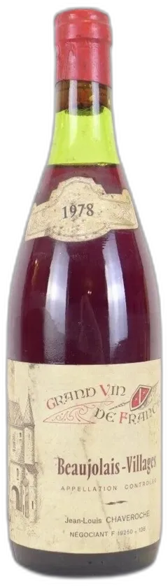 image du vin 1978 Beaujolais Villages Jean-Louis Chaveroche Rouge Beaujolais