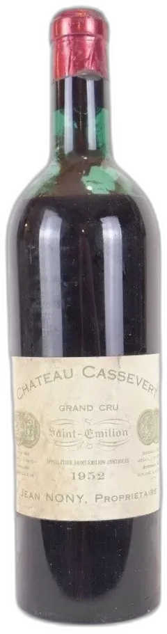 photo 1952 Saint-Émilion Château Cassevert Grand Cru Rouge Bordeaux