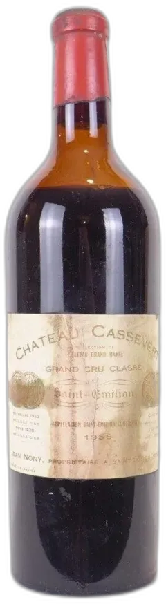 photo 1959 Saint-Émilion Château Cassevert Grand Cru Classé Étiquette Tâchée) Rouge Bordeaux