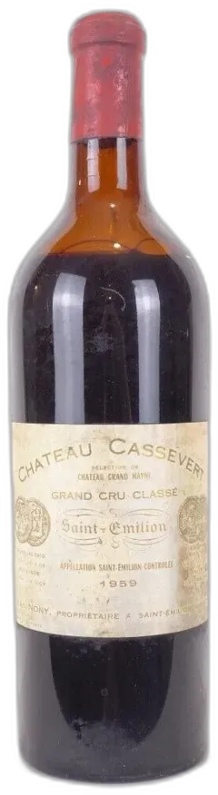 photo 1959 Saint-Émilion Château Cassevert Grand Cru Classé Rouge Bordeaux