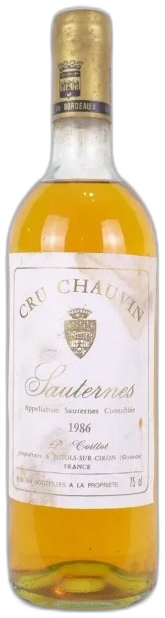 photo 1986 Sauternes Cru Chauvin Étiquette Tâchée) Liquoreux Bordeaux