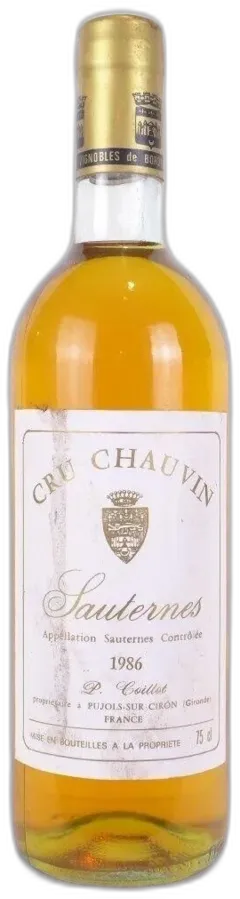 photo 1986 Sauternes Cru Chauvin Liquoreux Bordeaux