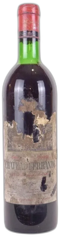 photo 1970 Graves Château Ferrande Grand Cru Étiquette Très Abîmée) Rouge Bordeaux