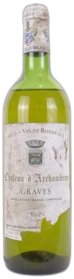photo 1977 Graves Château d’Archambeau Étiquette Abîmée) Blanc Bordeaux