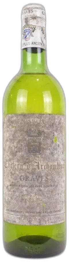 photo 1977 Graves Château d’Archambeau Étiquette Sale) Blanc Bordeaux