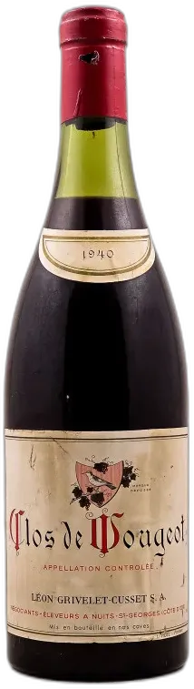 photo du vin Grivelet-Cusset Clos Vougeot 1940