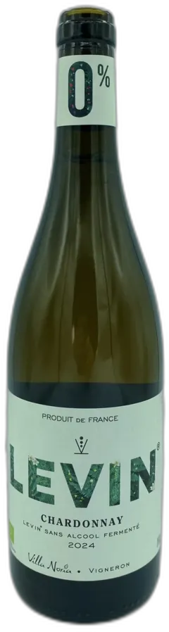 photo du vin Blanc Levin Chardonnay Sans Alcool Fermenté Villa Noria