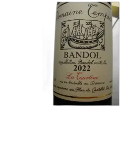 photo Bandol Rouge la Tourtine Tempier 2022