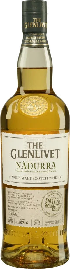 image du vin The Glenlivet Single Malt Scotch Whisky "Nadurra - First Fill Selection - Batch ff 0716" Giftbox