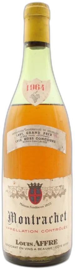 illustration du vin Montrachet 1964 Maison Louis Affre