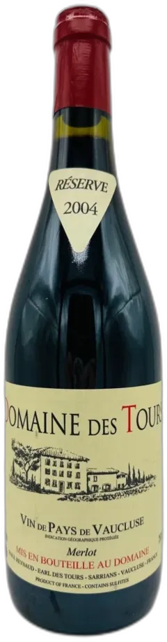 image du vin Domaine des Tours Reserve Merlot 2004 Vallée du Rhône France