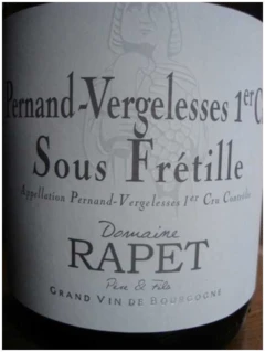 photo Pernand Vergelesses Blanc 1er Cru Sous Fretille Dom Rapet 2023