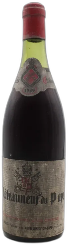 photos du vin Chateauneuf du Pape 1949 "les Cabanes" Charles Descarréga