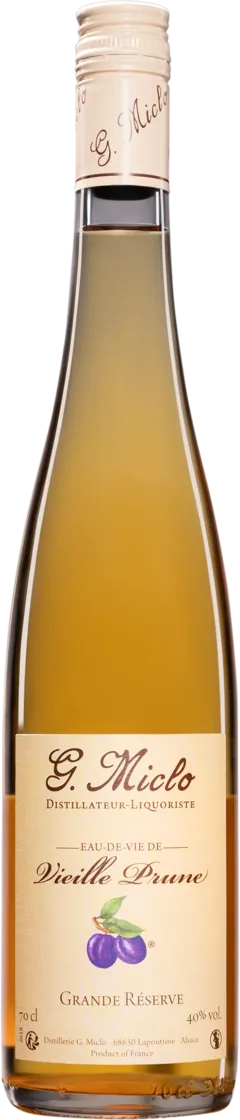 capture du vin Distillerie Gilbert Miclo Eau de Vie d’Alsace "Vieille Prune - Grande Réserve" Brun Giftbox