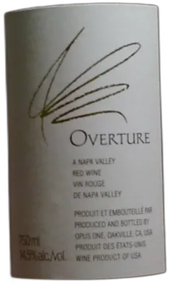 photo Californie Opus One Overture Napa Valley Oakville Cabernet Sauvignon Ass