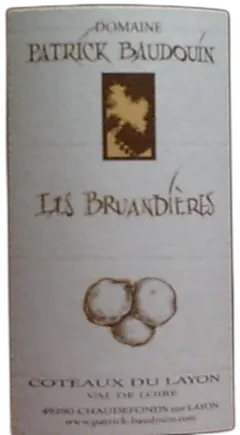 photo Coteaux du Layon Domaine P. Baudouin les Bruandieres 2018