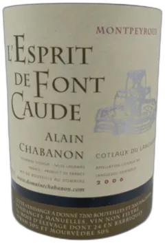 photo Coteaux du Languedoc Alain Chabanon l’Esprit de Font Caude Montpeyroux 2006