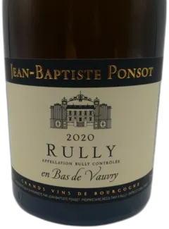 image du vin Rully Domaine Jean Baptiste Ponsot Bas de Vauvry 2020
