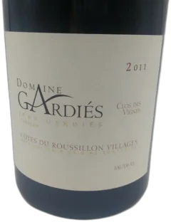 photo Cotes du Roussillon Villages Tautavel Domaine Gardies Clos des Vignes 2011