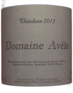 photo du vin Vin de France Domaine Avela Theodore 2013