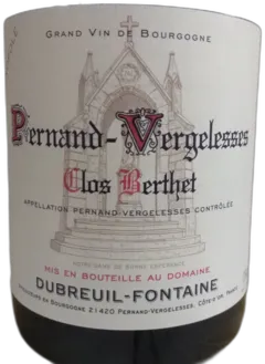 photo Pernand Vergelesses Premier Cru Domaine Dubreuil Fontaine Clos Berthet Monopole 2020