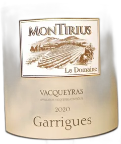 photo Vacqueyras Garrigues 2020 Domaine Montirius