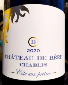 photo Chablis Côte Aux Prêtres 2020 Château de Beru