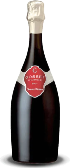 vue du vin Gosset Grande Reserve Brut en Etui Aoc Champagne