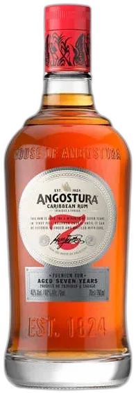 photo Angostura 7 Ans Rhum de Trinidad & Tobago et Ses 2 Verres