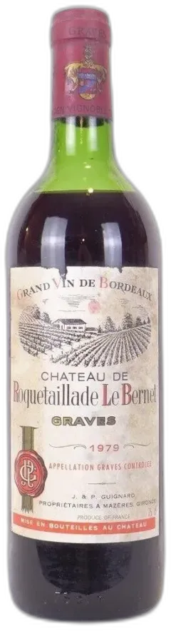 photo 1979 Graves Château de Roquetaillade le Bernet n2 Rouge Bordeaux