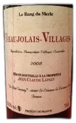 image du vin Lapalu Beaujolais Village le Rang du Merle