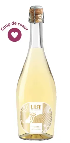 image du vin Pétillant Sans Alcool Blanc Bulles Zéro Alcool Domaine Uby