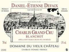 photo Chablis Grand Cru Blanchot 2011 Daniel-Etienne Defaix