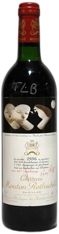 photo Mouton Rothschild 1986 Niveau Bas Goulot