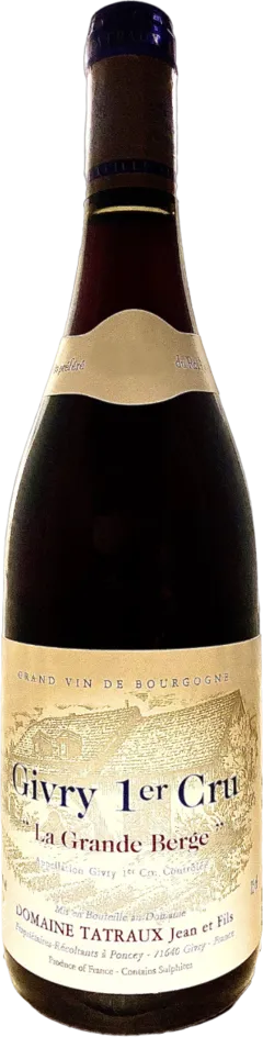 photo Aoc Givry 1er Cru la Grande Berge Rouge 2021 Domaine Tatraux Jean & Fils