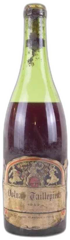 capture du vin 1942 Volnay Hotel Claridge Taillepeids Sans Capsule b2 Rouge Bourgogne