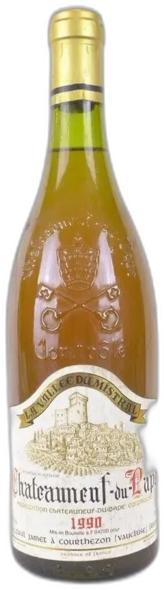photo 1990 Châteauneuf du Pape Paul Jamet la Vallée du Mistral Blanc Rhône